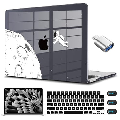 CISSOOK Compatible with MacBook Air 13 inch Case 2026 2025 2024 2023 2022 | A3449 A3240 A3113 A2681, 5in1 Set Hard Shell Case Keyboard Cover for MacBook Air 13.6 inch M2 M3 M4 M5, Astronaut - color: Air13.6inch-Astronaut