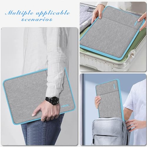 Hseok Laptop Case 13.3 14 inch Sleeve, Rainproof & Shockproof Carrying Case Compatible with MacBook Pro/Neo 14 M5/M4/M3/M2/M1,13.3 MacBook Air/Pro,XPS 14 and Most 13"-14" Notebook Tablet,Gray-Blue - color: Gray-Blue