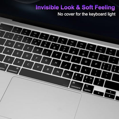 MOSISO 2 PCS Keyboard Cover, Keyboard Protector | Compatible with MacBook Neo 13 inch 2026 A18 Pro, MacBook Air 15/Air 13.6 M5 M4 M3 M2/ Pro 14/Pro 16 M5/M4/M3/M2/M1 - color: Clear