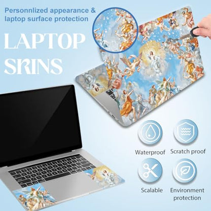 SUPERDANT Laptop Notebook Skin Sticker Cover Decal Renaissance Laptop Protector Notebook PC Computer Art Protector Universal Notebooks Art Decal Fits 12" 13" 13.3" 14" 15" 15.4" 15.6 inch Blue Orange