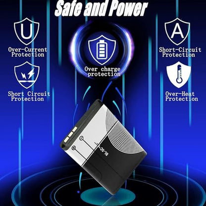 BL-5C 3.7V 1000mAh Rechargeable Battery Suitable for Household Radio with Current Protection 2 Pieces (Black) - size: 2 Count (Pack of 1)