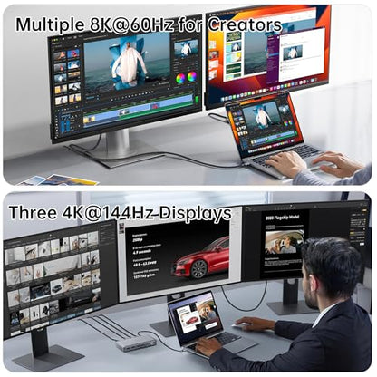 5ft USB 5 Cable, 80 Gbps Data Transfer, Dual 8K/16K Display Support, 240W Charging, USB-C to USB-C for Laptops, Monitors & PCs - size: 5 ft