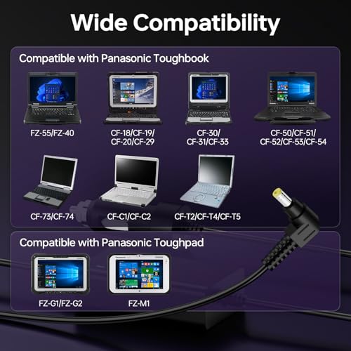 110W Laptop Car Charger for Panasonic Toughbook FZ-55 CF-18 CF-19 CF-20 | CF-29 CF-30 CF-31 CF-33 CF-50 CF-51 CF-52 CF-53 CF-54 CF-73 Toughpad FZ-G1 Laptop DC Adapter for Panasonic Charger
