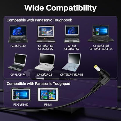 110W Laptop Car Charger for Panasonic Toughbook FZ-55 CF-18 CF-19 CF-20 | CF-29 CF-30 CF-31 CF-33 CF-50 CF-51 CF-52 CF-53 CF-54 CF-73 Toughpad FZ-G1 Laptop DC Adapter for Panasonic Charger