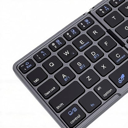 Foldable Keyboard, 2 in 1 3 Fold Wireless Bluetooth Keyboard with Touchpad and Numeric Keypad Portable Travel Rechargeable for Tablet, Laptop