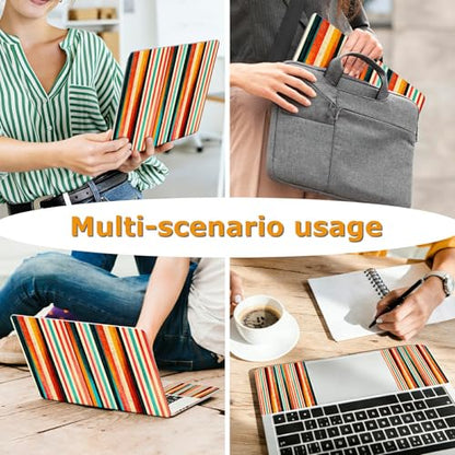 Universal Laptop Skin Sticker with 2 Wrist Pad Decals, 3-Piece Removable Vinyl Laptop Cover, Colorful Vertical Stripes Waterproof Anti-Scratch, Easy-Trim Fit for 13.3" 14" 15.6" Laptops - color: Colorful Vertical Stripes