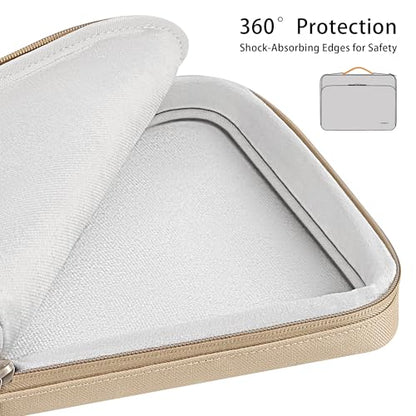 DOMISO 360 Protective Laptop Sleeve 14 inch Laptop Case with Handle Computer Carrying Case for MacBook Pro 14 inch M4 M3 M2 M1 Chip Pro,Beige - color: Beige, size: 14 inch