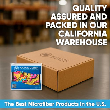 Microfiber Wholesale Quick Cloth Glasses Cleaning Cloths – 5x7 Popart | 2 Pack with Case | Double-Sided Lens Cleaner for Eyeglasses, Camera, Screens & Glass | Reusable Microfiber Glass Polishing - color: Popart, size: 5"x7"