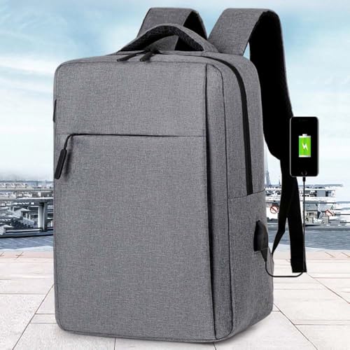 Mens Business Laptop Backpack with USB Charging Port, Multi-functional Travel Backpack, Water-Resistant Casual Daypack (Blue) - color: Blue