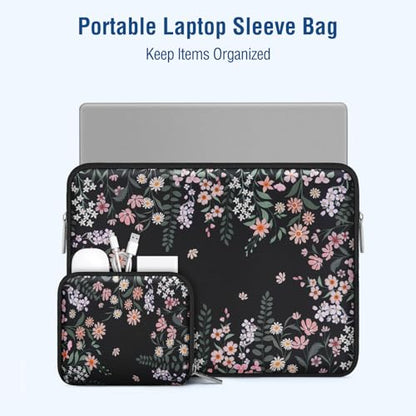 MOSISO Laptop Case 13.3 inch, 13-14 inch Laptop Sleeve Compatible with MacBook Neo/Air 13.6/Pro 13/Pro 14, HP Dell ASUS Lenovo, Neoprene Computer Sleeve Bag with Small Case, Swaying Blooms