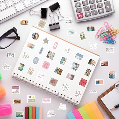 Vision Board Stickers Supplies - 100 Pcs Motivational Prayer Board Stickers for Women Girl, Inspirational Water Bottle Sticker, Waterproof Vinyl Scrapbook Decals for Laptop Journaling - style: Vision Board