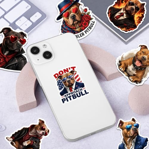 18PCS Pit Bull Dog Stickers – Funny Waterproof Vinyl Decals for Dog, Pitbull Lovers, Laptop, Scrapbook, Phone, Car, Water Bottles - color: Pitbull