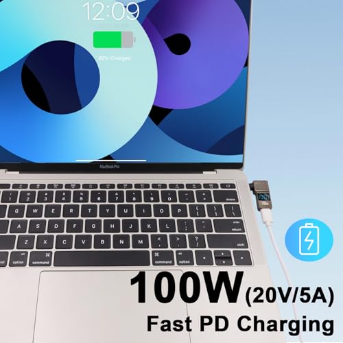 Poyiccot 5.0x1.0mm DC Male Connector Jack, USB C Female to DC 5.0x1.0mm Adapter, 90 Degree 100W Output 20V 5A Power Adapter with LED Digital Display Charging Connector for Laptop, 1Pack - color: 5.0X1.0mm