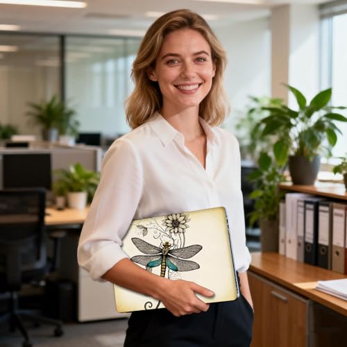 Universal Laptop Skin Sticker Decal for 11.6”12" 13" 13.3" 14" 15" 15.4" 15.6" Reusable Waterproof Scratch-Scratch Resistant Protective Vinyl Laptop Notebook Skin Stickers - Dragonfly Sunflower - color: Dragonfly Sunflower