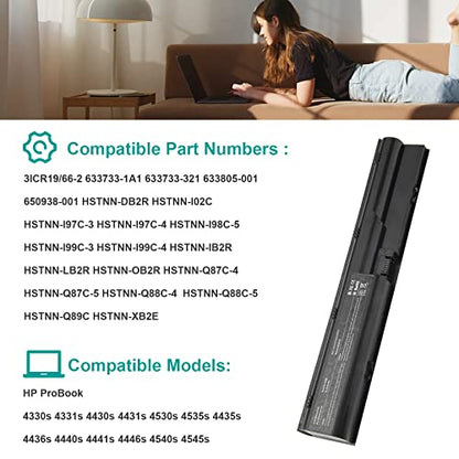 TREE.NB Laptop Battery for HP ProBook 4330s 4331s 4430s 4431s 4530s 4535s 4435s 4436s 4440s 4441s 4446s 4540s 4545s 7420, 5200mAh/6-Cells - size: 4431S