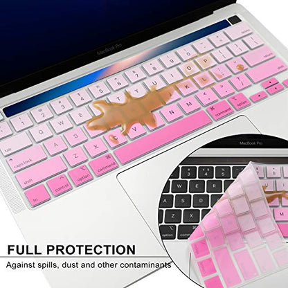 Allinside Soft Silicone Keyboard Cover for MacBook Pro 13 inch (A2338 M1 A2251 A2289, 2020–2023) & MacBook Pro 16 inch (A2141, 2019–2020) with Touch Bar & Touch ID, US Layout, Ombre Pink - color: 01 Ombre Pink, size: 2019-2020 Macbook Pro 13/16