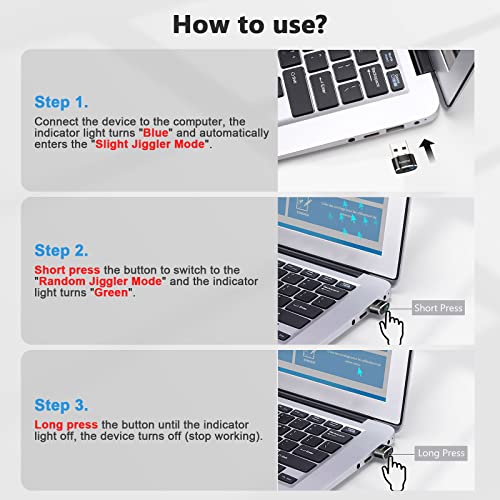 AUEDROT Mouse Jiggler Undetectable Metal USB Mouse Mover with Switch Button, Automatic Mini Mouse Shaker with 2 Jiggle Modes, Plug and Play, Keep Computer/Laptop Awake, Black, 2 PCS - color: Black, style: 2 PCS