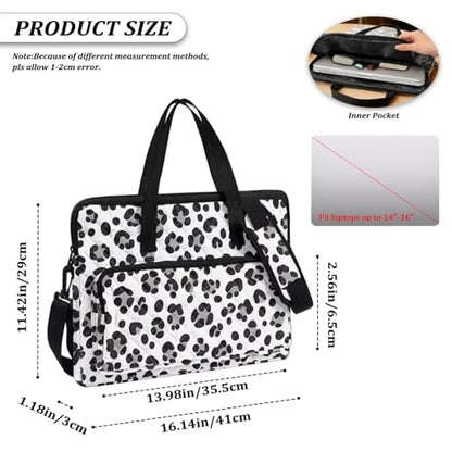 Laptop Sleeve, Laptop Cover with Adjustable Strap Computer Bag Tablet Notebook Sleeves Handbag Messenger Briefcase - color: Leopard Print