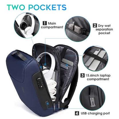 BANGE Tech Laptop Backpack for Men and Women - color: Blue