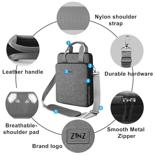 Laptop Case 12.9 13 Shoulder Bag, Expandable Handbag with Valuables Compartment Compatible with MacBook Air/Pro/Neo 13" M5/M4/M3/M2/M1, iPad 12.9/13/11, Water-Resistant & Shockproof,L03G06 - color: L03g06, size: 13"