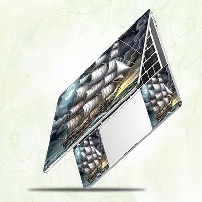 Laptop Skin Sticker Decal, Universal Reusable Vinyl Laptop Cover for 12" 13" 13.3" 14" 15" 15.4" 15.6" Notebook PC, Waterproof Scratch-Resistant with 2 Wrist Pads, Easy to Apply & Remove,Art Ship - color: Art Ship