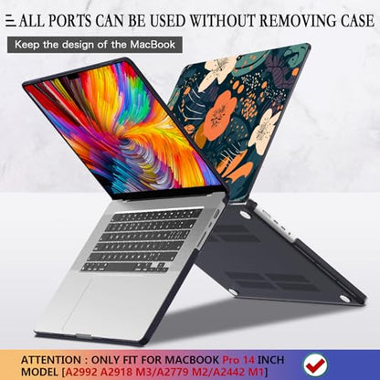 CISSOOK Compatible with MacBook Pro 14 inch Case 2026-2021 M5 M4 M3 M2 M1 | A3434 A3427 A3426 A3112 A3185 A3401 A2918 A2992 A2779 A2442, 5in1 Kit Hard Shell Case, Scratch Resistant, Little Flower - color: 14inch-Little Flower