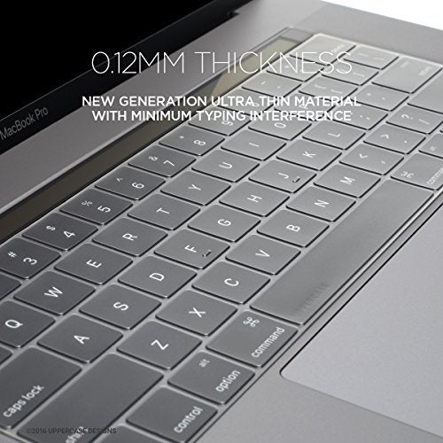UPPERCASE GhostCover Premium Ultra Thin Keyboard Protector for MacBook Pro with Touch Bar 13" or 15" (2016-2018, Apple Model A1706, A1707, A1989, A1990, A2159), US/EU Keyboard Layout Compatible