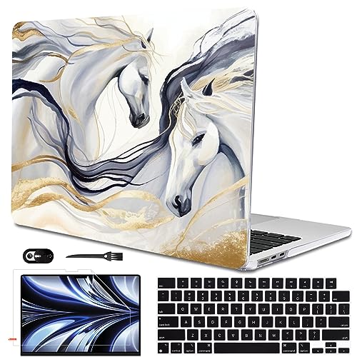 Compatible with MacBook Air 13 inch Case M5 M4 M3 M2 Chip 2026-2022 Release Model A3449 A3240 A3113 A2681, Protective Hard Shell Laptop Cover for MacBook Air 13.6 inch M5 2026, Unique Horse - color: Unique Horse