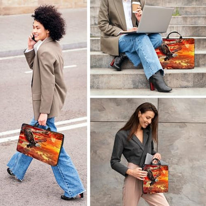 Laptop Bag,14 15 15.6 inch Laptop Case Sleeve,Computer Sleeve with Handle for Women Men,Carrying Case for MacBook,Dell,Lenovo,Notebook Computer,Eagle Flag Sunset - color: Eagle Flag Sunset