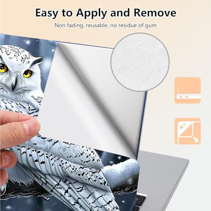 Laptop Skin Sticker Decal 15.6 Inch,12 13 13.3 14 15 15.6 in Laptop Netbook Skins for Notebook,Art Decal Removable Waterproof Scratch Resistant,Universal Vinyl Cover,Cute White Owl - color: Cute White Owl