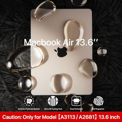 Soonjet Invisible Armor for MacBook Air 13 inch Case M5 M4 M3 M2 2026-2022 | 100% Color Match, Starlight Clear Matte, Protective Hard Shell Laptop Cover, Ultra Thin & Light, Anti Fingerprint & Scratch - color: Starlight Clear