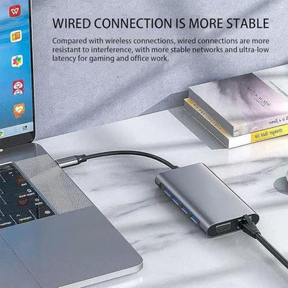 xingbaichen11-in-1 USB C Hub & Adapter - 4K, Type C PD, USB 3.0, RJ45 Ethernet, SD/TF Card Reader, 3.5mm AUX - Versatile Docking Station for MacBook Pro/Air & Other Type C Laptops (11in1)