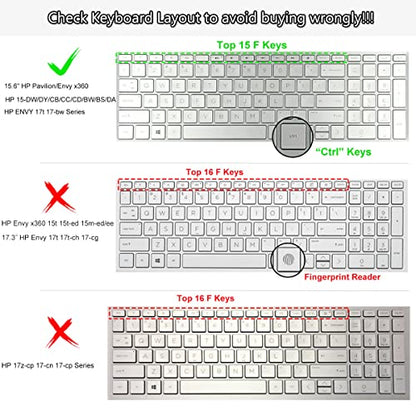 Keyboard Cover for 15.6" HP Laptop 15-DW/DY/CB/CC/CD/BW/BS/EF 15M-BQ/BP/CP 15-dy2703dx/dy2702dx/y5073dx/dy5033dx/dy2173nr/dw0083wm,HP 17.3" Laptop/HP Envy 17t 17M Touch/HP Pavilion 17 Skin-Hot Pink