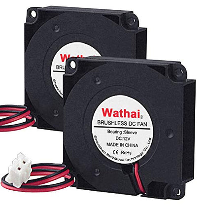 Wathai 4010 Blower Fan 12v Centrifugal Fan 40mm Computer Case Tiny Micro Turbine 40x40x10 for DIY 3D Printer Cooling 2 Pack - size: 40x10mm (12V Sleeve)