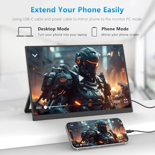 16 Inch 120Hz Portable Gaming Monitor FHD 1200P IPS, USB-C&HDMI, External Monitor for Laptop,Phones, Game Consoles, Ideal for Office,Travel & Dual-Screen Setup - size: 16inch