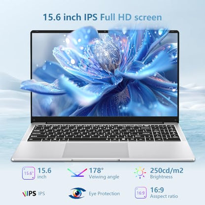 DUNHOO Laptop, 15.6’’ Laptop Computer with Celeron Processor N4000, 2Cores 2Threads, 8GB RAM DDR4 256GB SSD Laptops, UHD Graphics 600, Lap Top 180°Hinge, FHD 1920 * 1080, WiFi 5, BT 4.2, Win 11 Pro