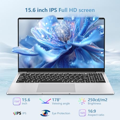 DUNHOO Laptop, 15.6’’ Laptop Computer with Celeron Processor N4000, 2Cores 2Threads, 8GB RAM DDR4 256GB SSD Laptops, UHD Graphics 600, Lap Top 180°Hinge, FHD 1920 * 1080, WiFi 5, BT 4.2, Win 11 Pro
