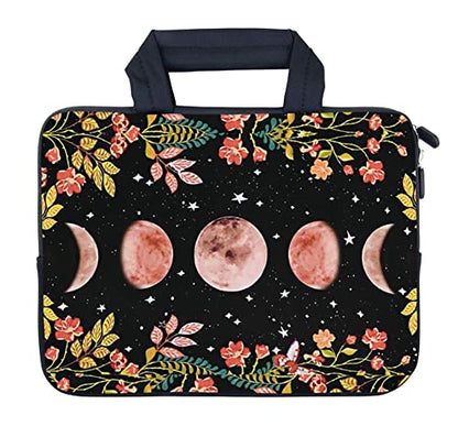 AMARY14 15 15.4 15.6 inch Laptop Handle Bag Computer Protect Case Pouch Holder Notebook Sleeve Neoprene Cover (Flowers moon) - color: Flowers Moon