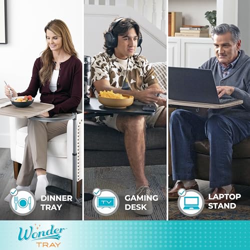 Stander Wonder Tray, Adjustable Swivel Table, Extra-Large Computer Stand, Couch Desk & Gaming Bench, TV-Trays for Eating on Couches, Chairs, Recliners with Laptop Wedges and Cup Holder, XL, Black - color: Black, size: X-Large