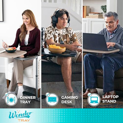 Stander Wonder Tray, Adjustable Swivel Table, Extra-Large Computer Stand, Couch Desk & Gaming Bench, TV-Trays for Eating on Couches, Chairs, Recliners with Laptop Wedges and Cup Holder, XL, Black - color: Black, size: X-Large