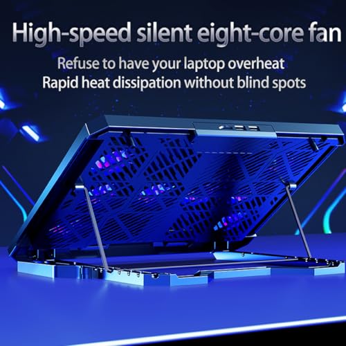 Laptop Cooling pad for Hp Envy x360 Convertible 13-bd0004tu 13-bd0020tu Gaming laptops, Laptop Cooler with 8 Fan, Adjustable Speed, 5-Level Height Adjustment, Mute Silent,Built-in Phone Stand