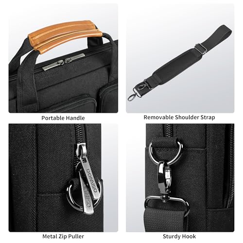 DOMISO 17-17.3 Inch Laptop Bag Business Briefcase with Shoulder Strap Messenger Bag Compatible with 17" Laptops/17.3" HP Pavilion/MSI GS73VR Stealth Pro/Dell Inspiron 17/Acer/ASUS,Black - size: 17 - 17.3 Inch