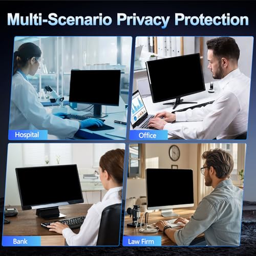 2 Pack 23.8 Inch Magnetic Computer Privacy Screen for Monitor 16:9 Aspect Ratio, Anti Blue Light Computer Screen Privacy Shield, Removable Anti Glare Screen Protector for Dell HP Lenovo ASUS LG Acer Samsung Monitors - size: 2 Pack 23.8" (16:9)