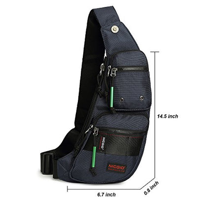 NICGID Sling Bag Chest Shoulder Backpack Crossbody Bags Casual Daypack for Men Women (Navy blue-2854) - color: Navy Blue-2854