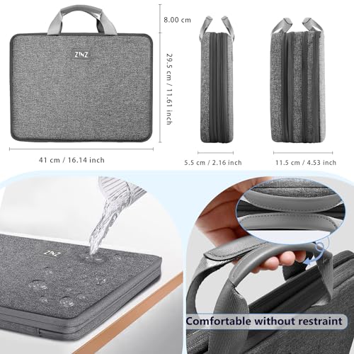 ZINZ Expandable Laptop Case 15.6 Inch Sleeve, Protective Carrying Case Compatible with MacBook Neo 16", MacBook Pro 16"/15.4", Dell XPS 16" and Most 15" 15.6" 16" Notebook，G01DG01 - color: G01dg01, size: 15-16"