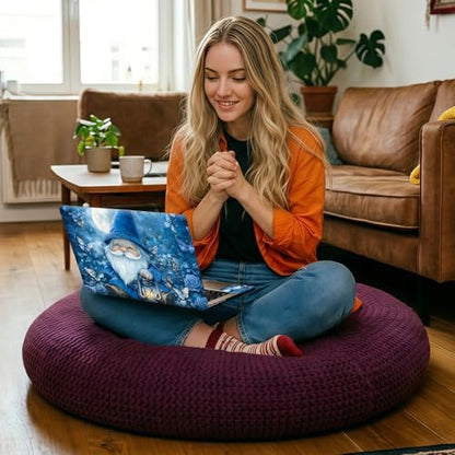 Blue Garden Gnome with Lantern Universal Laptop Skin Sticker 3PCS, Protective Decal Trim-to-Fit 11.6" 13.3" 14" 15.6" Laptop Vinyl Cover, Removable Anti-Scratch Computer Decal Protector - color: Blue Garden Gnome with Lantern