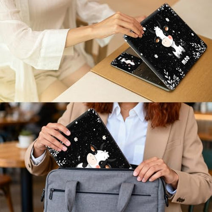 Universal Laptop Skin for 13-16 Inch Laptops,Vinyl Protective Sticker Decal,Easy DIY Trim-to-Fit for HP/Dell/MacBook,Bubble-Free & Removable,Cute Cow - color: Cute Cow