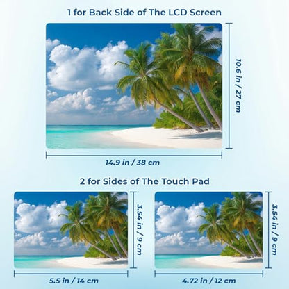 Reusable Universal Laptop Skin Sticker, Cut to Fit for 11.6–15.6 Inch Laptops, Waterproof Protective Film, No-Residue - Tropical Beach - color: Tropical Beach