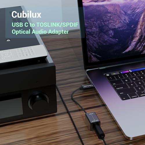 USB C to SPDIF Transmitter, Unidirectional Type C to Optical Audio Output Adapter with 192KHz/24bit DAC for MacBook Pro/Air, Laptop, Computer