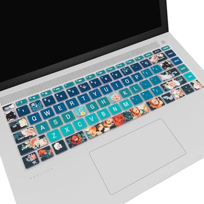 Keyboard Cover for HP 14" Laptop 2020 2019 2018,HP Pavilion x360 14M-BA 14M-CD 14M-DH 14-BA 14-BF 14-cm 14-CF 14-DF 14-DK 14-DS 14-DQ Series 14 Inch Protective Skin,Rose - color: Rose